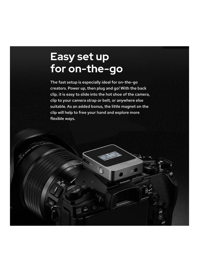 Godox MoveLink M1 Wireless Microphone System 2.4G(1 Transmitter + 1 Receiver) Black - Image 4