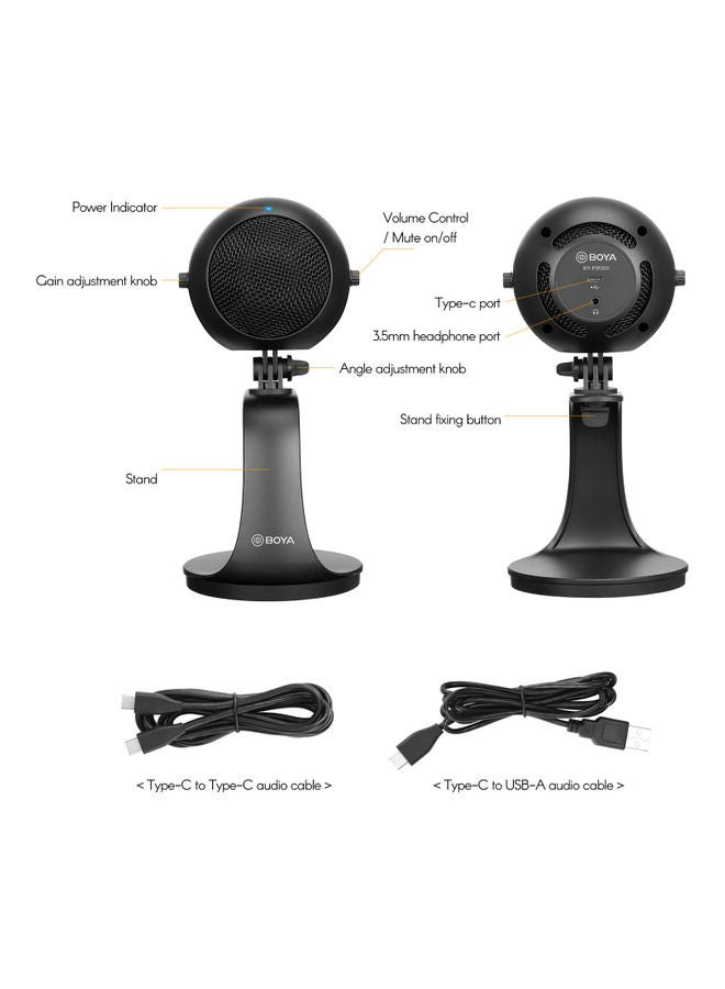 BOYA - PM300 Desktop Microphone Monitoring Mute Function Black - Image 1