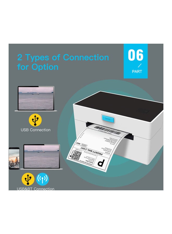 Desktop Thermal Label Printer White - Image 5