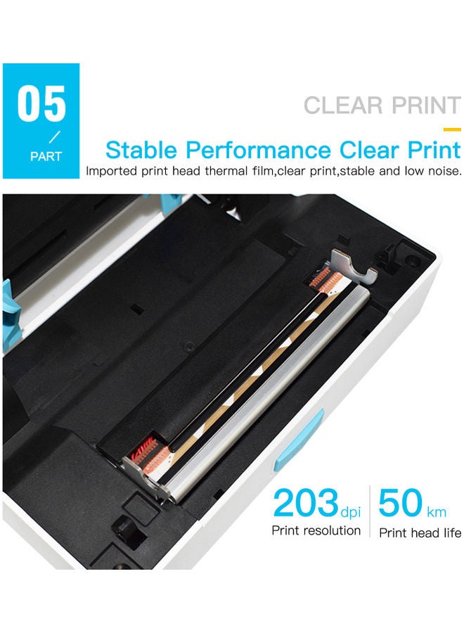 Desktop Thermal Label Printer White - Image 3