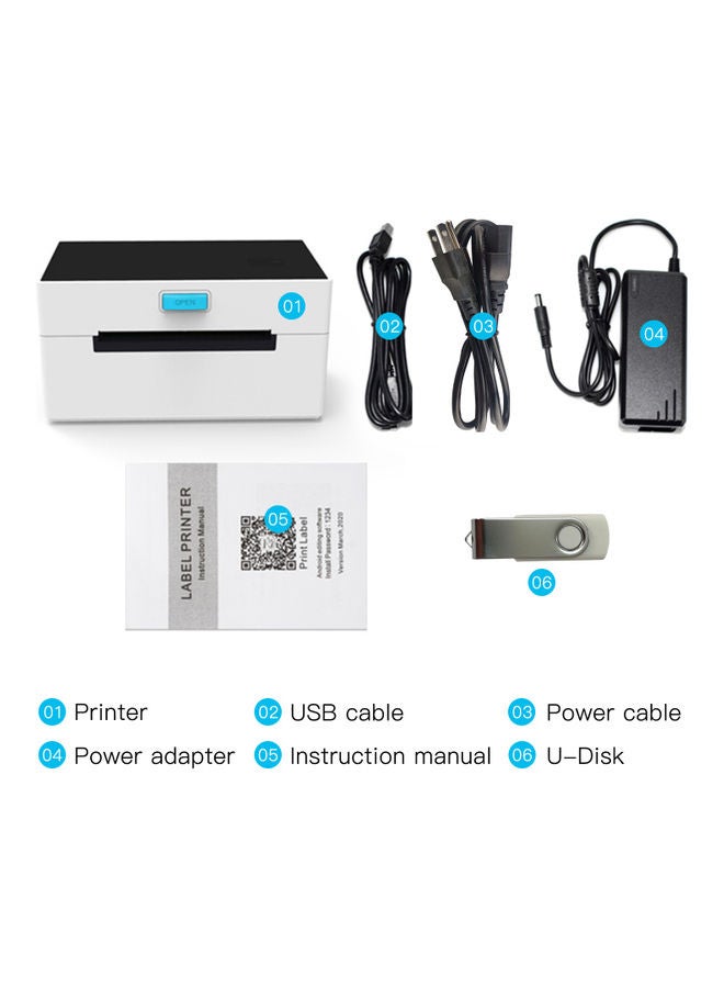 Desktop Thermal Label Printer White - Image 2