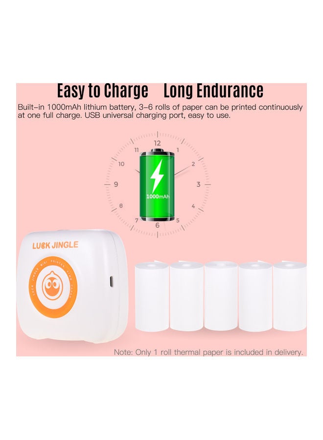 Portable Pocket Thermal Printer White - Image 4