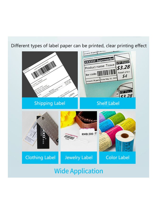 Generic - Desktop Thermal Label Printer Black - Image 1