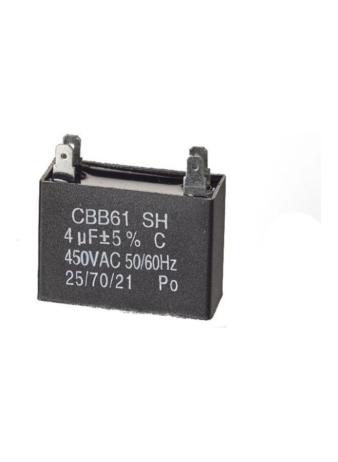 Air Conditioning Capacitor CBB61 4uf Black 37x15x16mm - Image 1