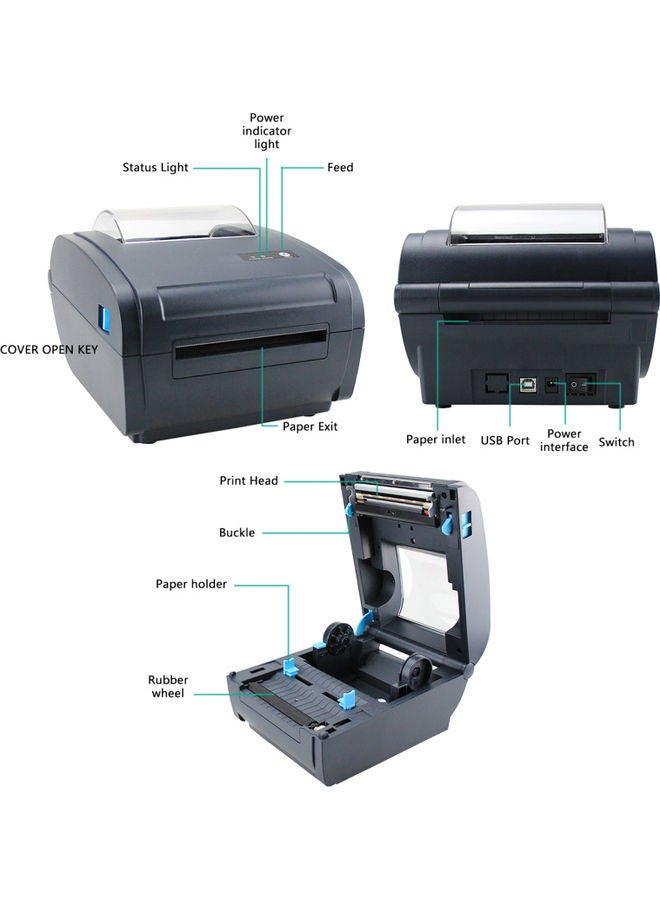 Desktop Thermal Label Printer Black - Image 3