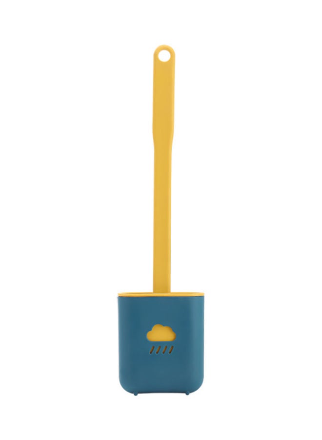 Soft Bristles Flat Head Silicone Toilet Brush Blue 10x4x38cm - Image 1