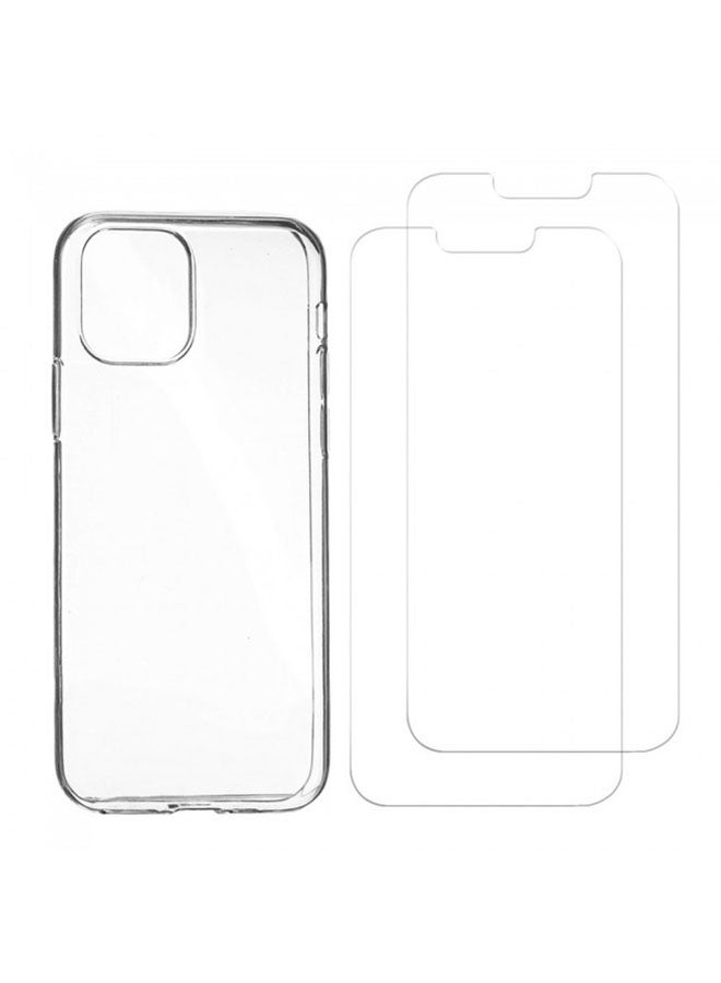 مارجون مجموعة من 3 أغطية حماية واقية من البولي يوريثان الحراري مع لاصقتي حماية للشاشة لهاتف آيفون 13 مقاس 6.1 بوصة شفاف - Image 3