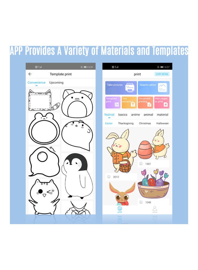 Mini Portable Thermal Photo Printer Blue - Image 3