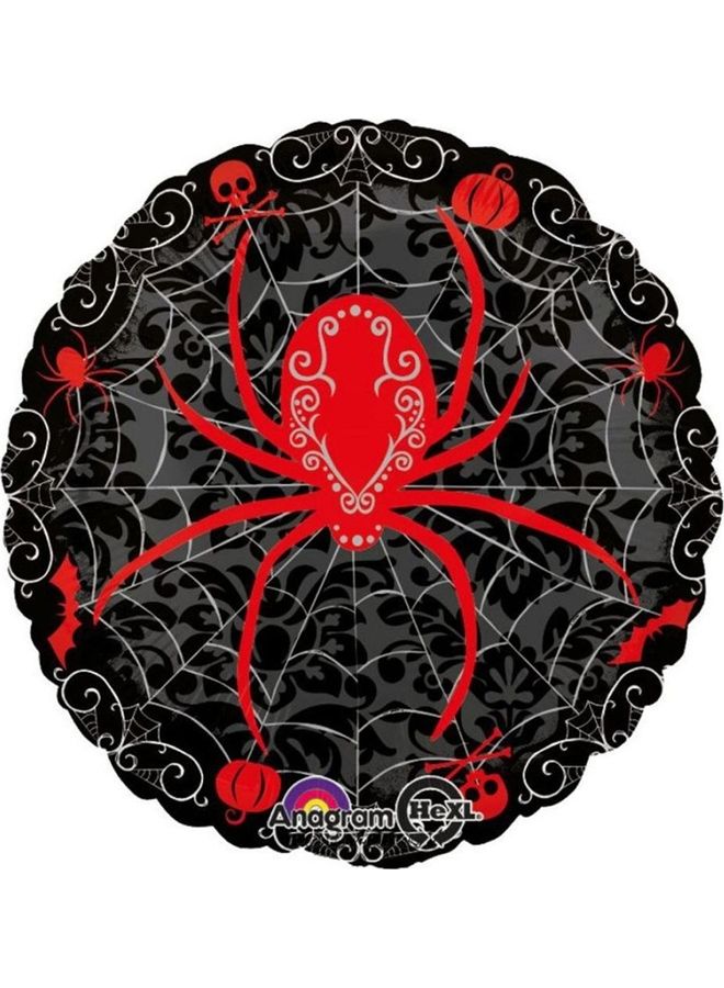 أناجرام بالون من القصدير على شكل شبكة عنكبوت عظمية وخلفية سوداء 18بوصة