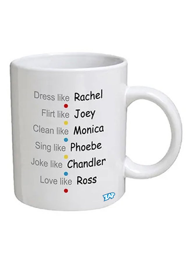 زاب مج قهوة بطبعة شخصيات من مسلسل Friends أبيض