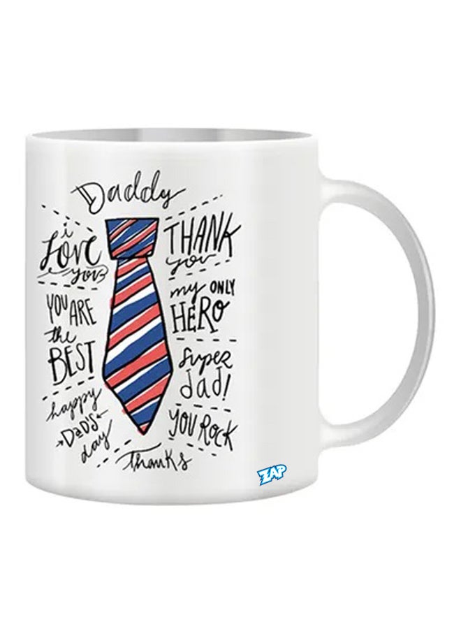 ZAP Tie Print With Super Dad Mug White
