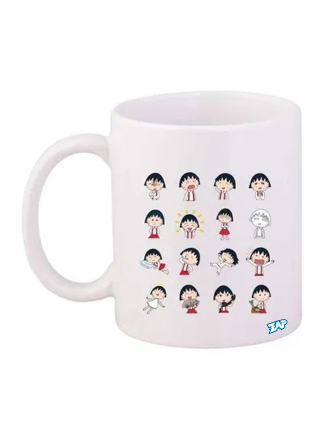 زاب كوب مطبوع بشخصية الإنيمي تشيبي ماروكو تشان أبيض