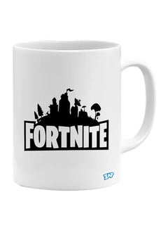 زاب مج من السيراميك بطبعة لعبة Fortnite أبيض 