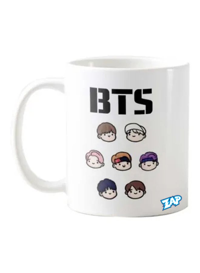 زاب مج بطبعة فرقة بي تي إس أبيض