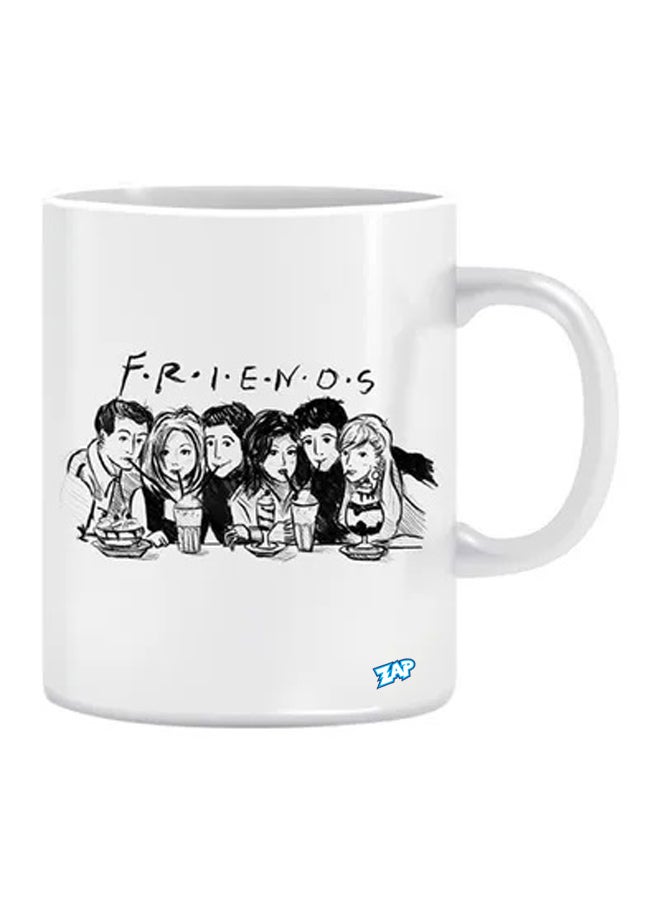 ZAP Ceramic Friends Printed Coffee Mug White