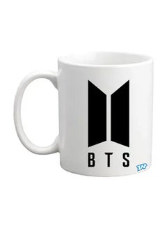 زاب مج قهوة بطبعة شعار فرقة BTS أبيض 