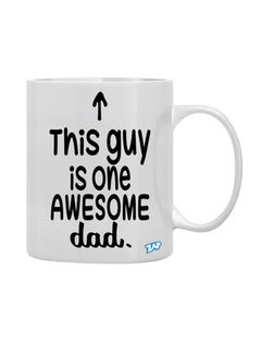 زاب مج مزيّن بطبعة عبارة "This Guy Is One Awesome Dad" أبيض 