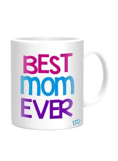 زاب "مج مطبوع عليه عبارة "Best Mom Ever" أبيض 