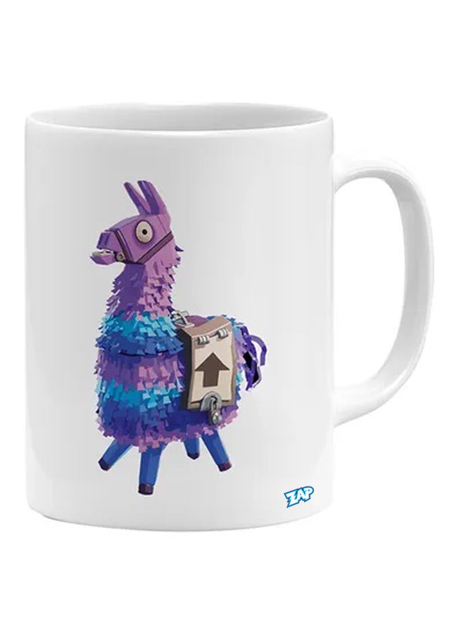 زاب مج مطبوع عليه صورة يونيكورن من لعبة Fortnite أبيض