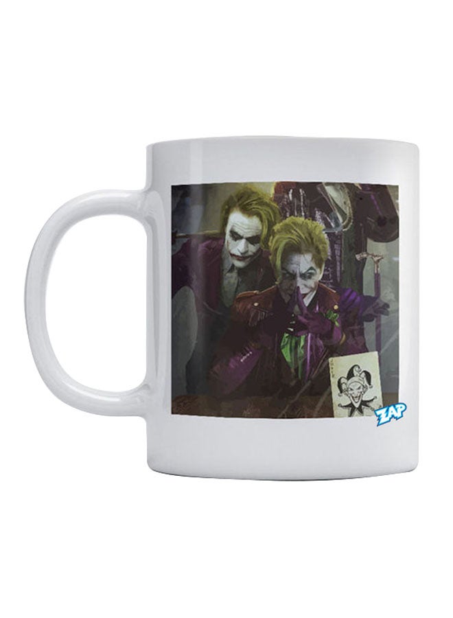 إي دبليو تي مج قهوة مطبوع عليه شخصية الجوكر أبيض