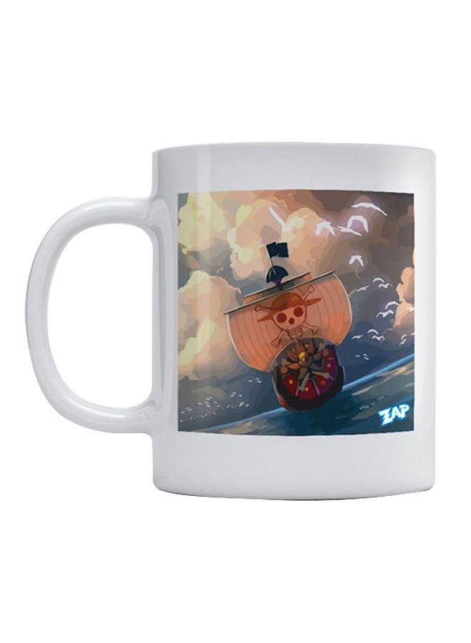 إي دبليو تي قدح قهوة مطبوع أبيض