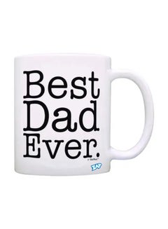 زاب "مج من السيراميك بطبعة عبارة "Best Dad Ever" أبيض/أسود 