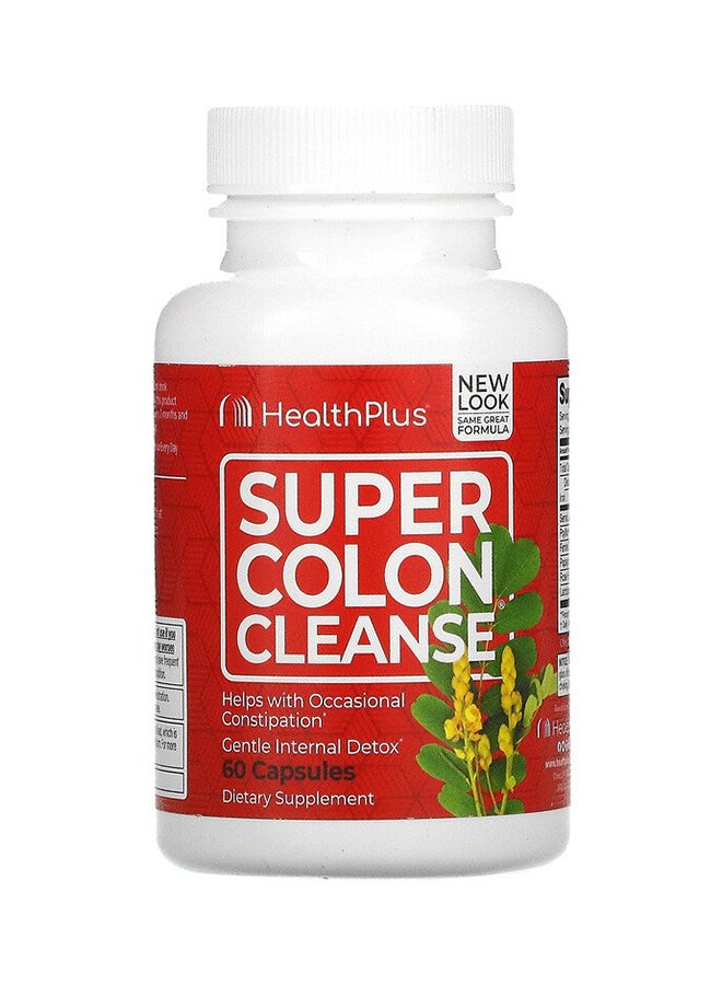 Health Plus - Super Colon Cleanse Dietary Supplement - 60 Capsules - Image 1