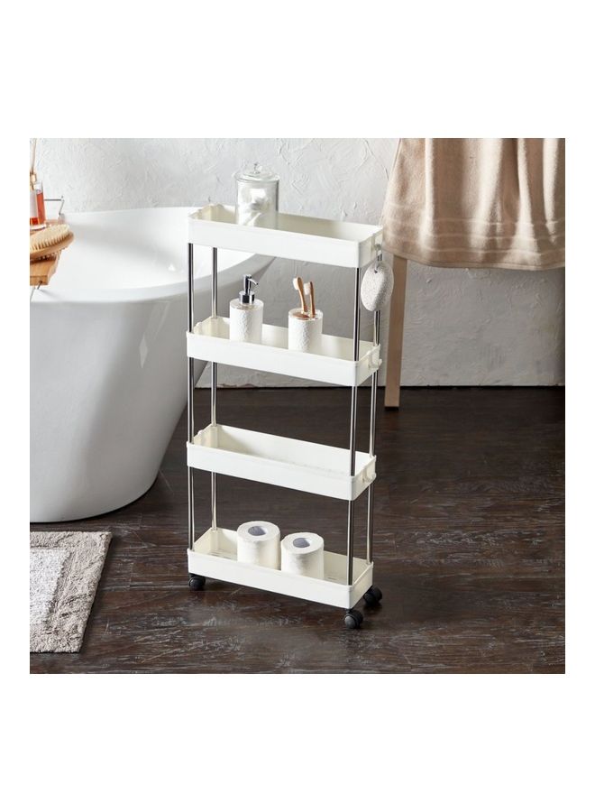 4-Tier Storage Shelves White 86x12.5x40cm - Image 2