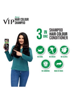 VIP 5-In-1  Shampoo Hair Colour Black 180ml  - Image 3