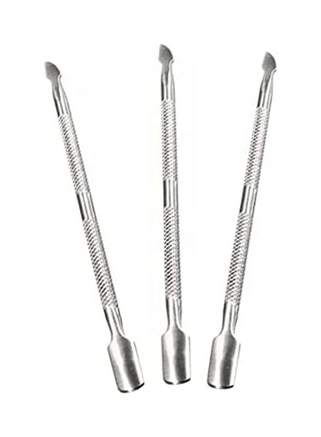 Generic 3-Piece Professional Stainless Steel Nail Cuticle Pusher Silver  - Image 1