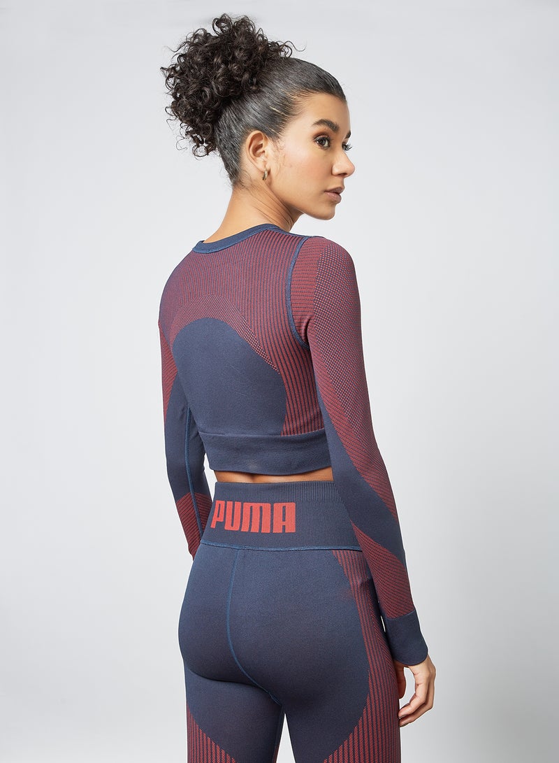PUMA - Seamless Long Sleeve Training Top Blue - Image 1