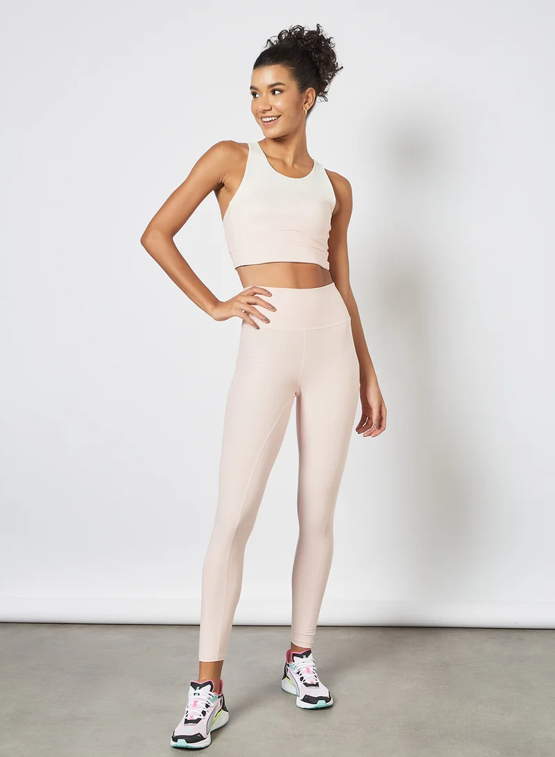 PUMA Studio Ombre Racerback Training Crop Top Light Pink