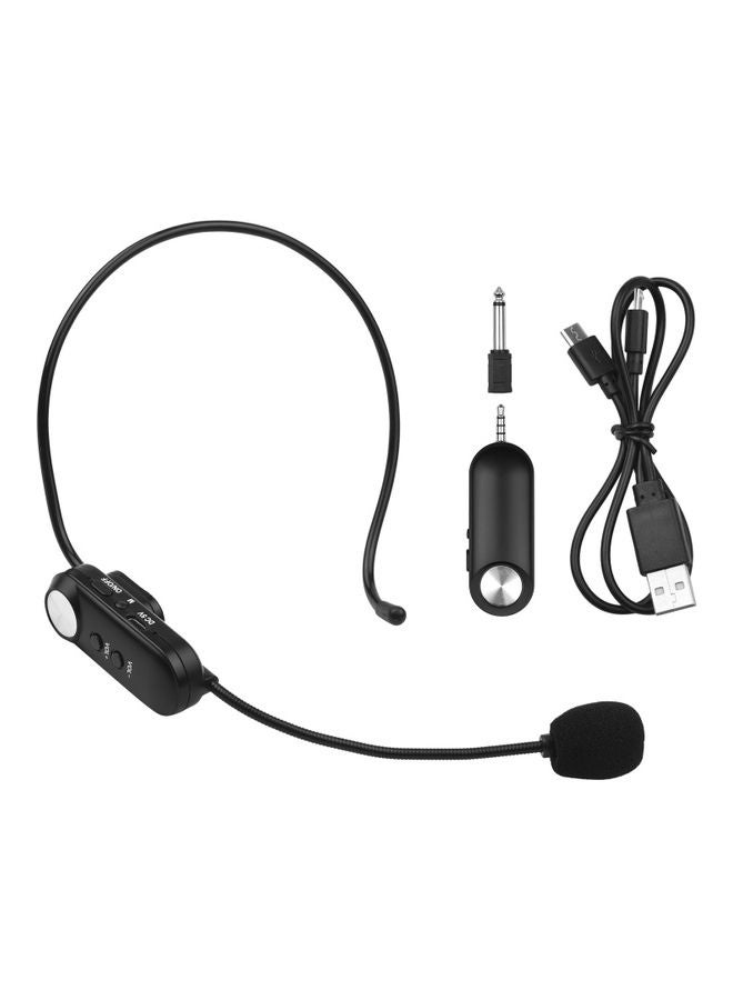 ANDOER Headset Wireless Microphone with 3.5mm Plug/6.35mm Converter Black  - Image 1