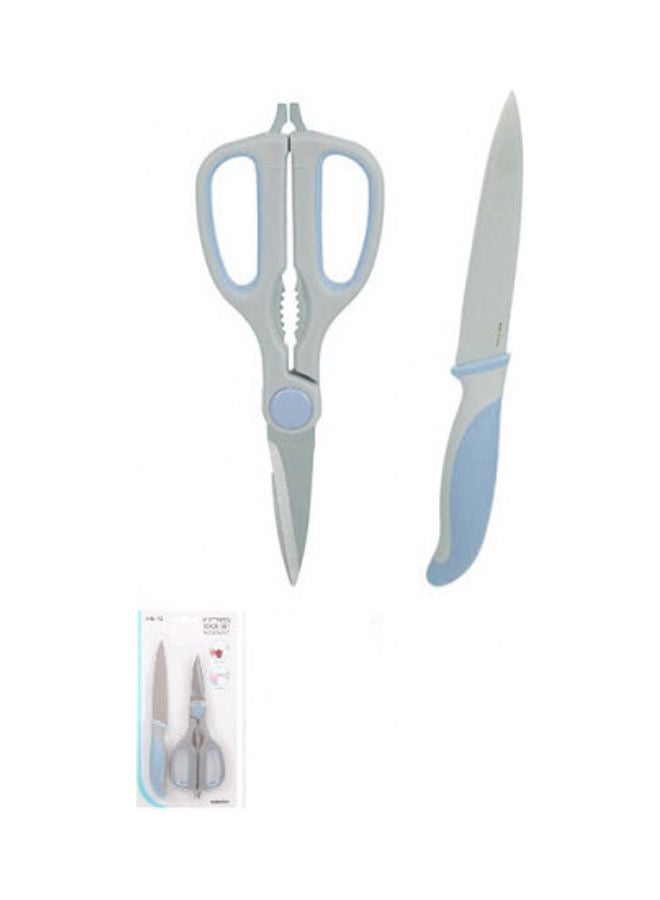 Set of Two Scissor and Knife Blue/Grey 