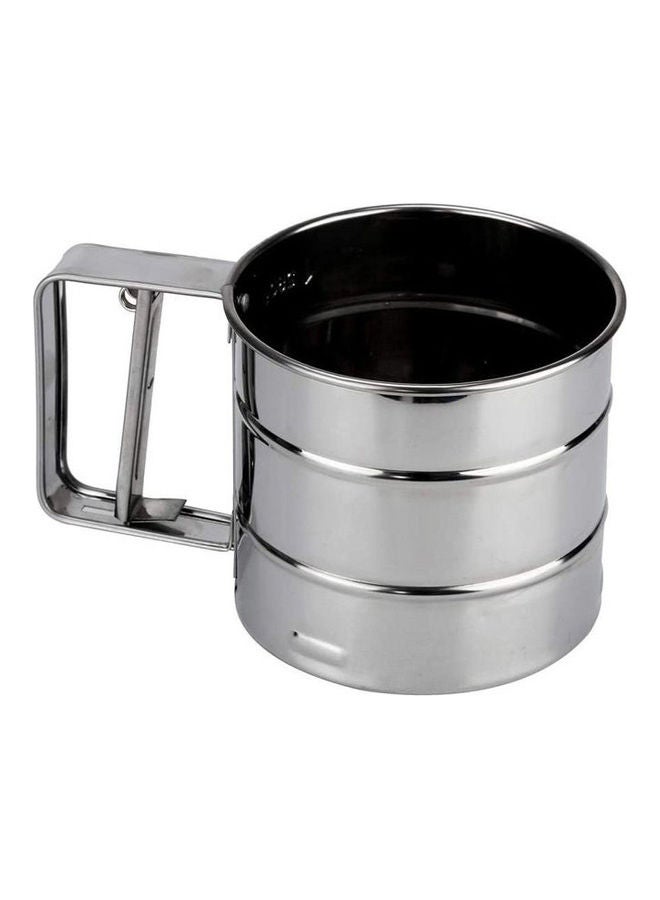 Sieve Cup Powder Flour Sieve Mesh Knife Baking Tools Handheld Pastry Tools Pastry Tools Bakeware Cake Decorating Silver 25  x  17  x  4.4cm - Image 1