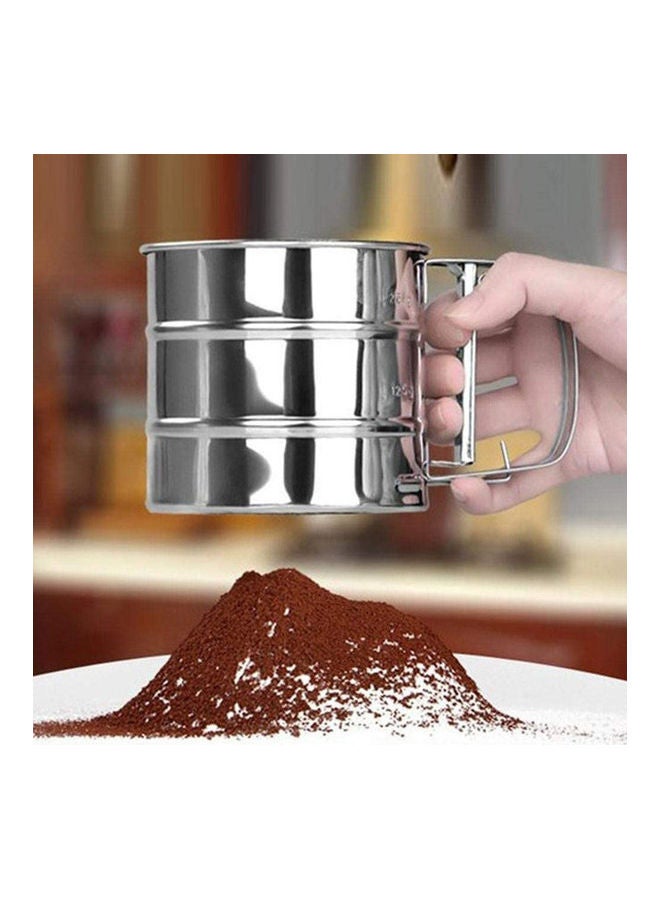 Sieve Cup Powder Flour Sieve Mesh Knife Baking Tools Handheld Pastry Tools Pastry Tools Bakeware Cake Decorating Silver 25  x  17  x  4.4cm - Image 2