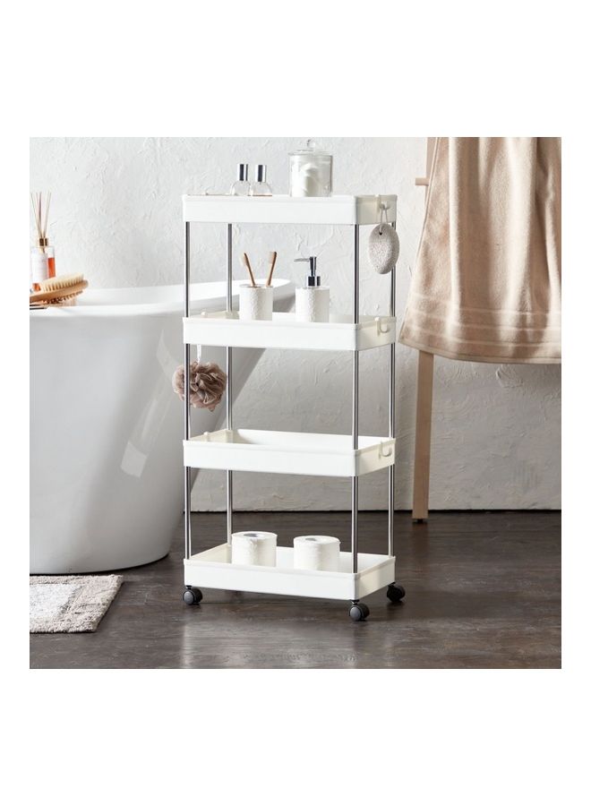 4-Tier Storage Shelves White 86x22x40cm - Image 1