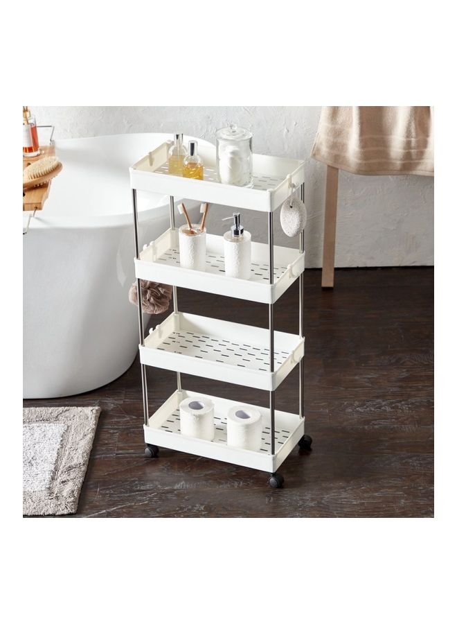 4-Tier Storage Shelves White 86x22x40cm - Image 2