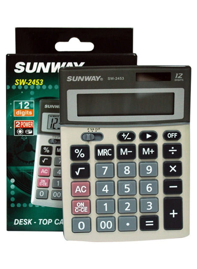 SUNWAY DESKTOP CALCULATOR SW-2453 black-grey