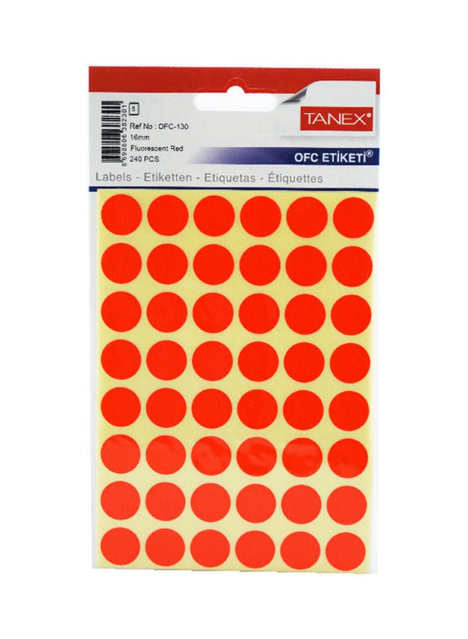 Tanex Handwriting Label 5 Sheets OFC-130 Red