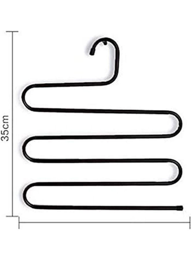 3 Pcs 5 Tier Iron Racks S Shape Trousers Hanger Clothing Wardrobe Storage Organization Drying Hanger Black 35x35cm - Image 2
