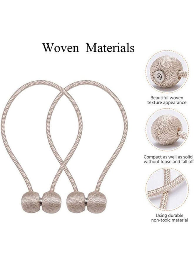 AMERTEER - Window Curtain Tiebacks Clips Beige ‎10  x  10  x  4cm - Image 1