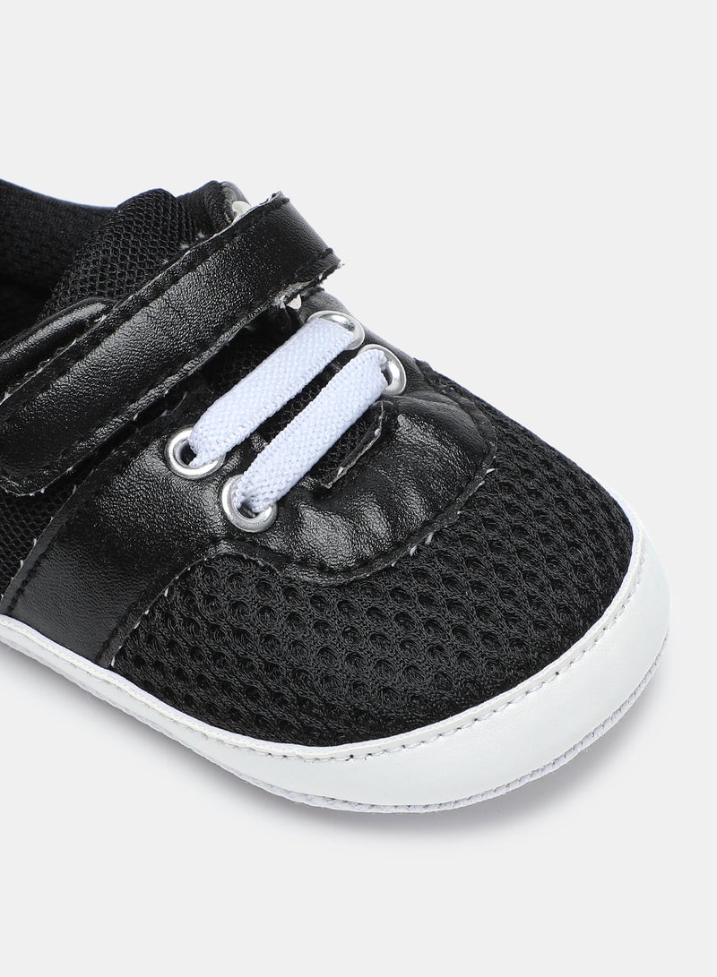 Neon Kids Mesh Detail Low Top Sneakers Black  - Image 4