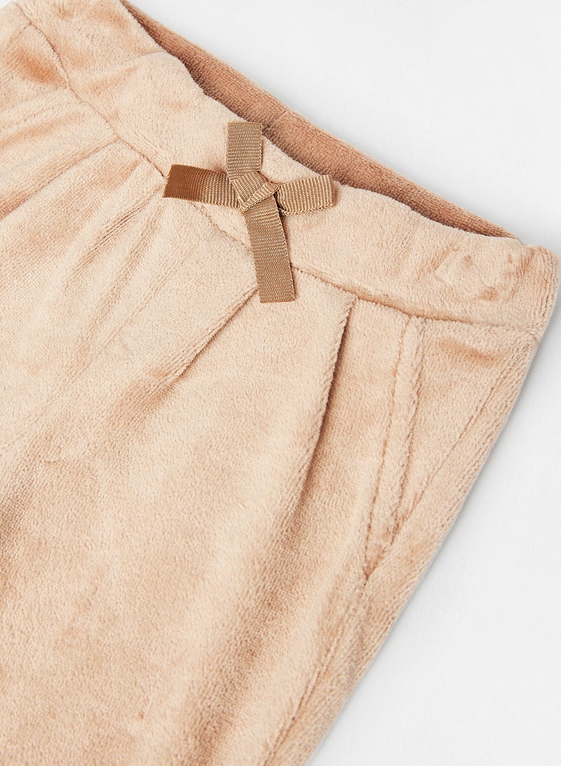 NAME IT - Baby Elasticated Trousers Light Brown - Image 1