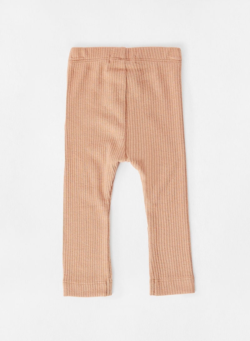 NAME IT - Infant Ribbed Leggings Pink - Image 1