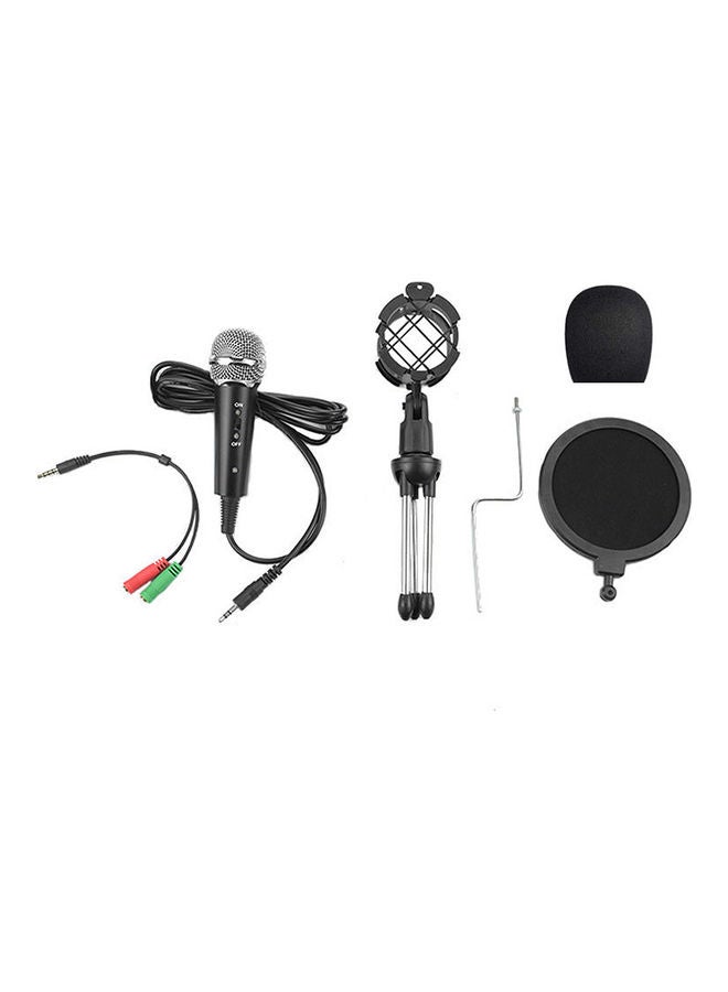 Condenser Microphone with 3.5mm TRS Plug Desktop Tripod Black - Image 3