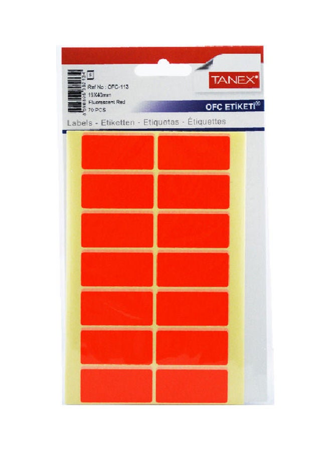 Tanex Handwriting Label 5 Sheets Red