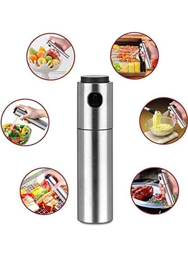 Olive Oil Sprayer Dispenser For Bbq/Cooking/Vinegar Glass Bottle Grilling Oil Brushes Stainless  Leak Proof Drops Spice Jar Seasoning Kitchenware Tools Silver ‎19.4  x  8.6  x  4.6cm - Image 2