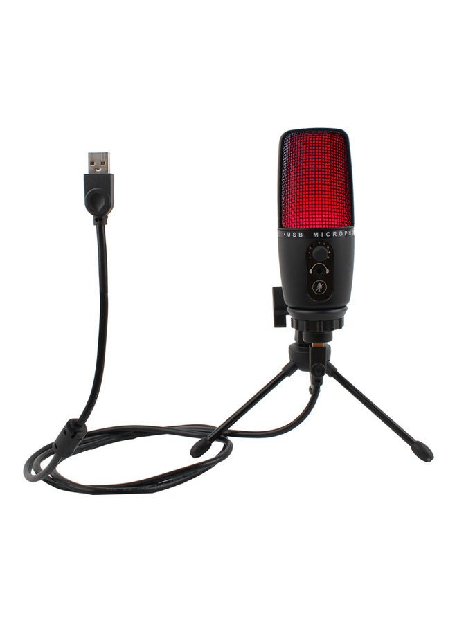 ماركة غير محددة - طقم ميكروفون للكمبيوتر بمنفذ USB أسود - Image 1
