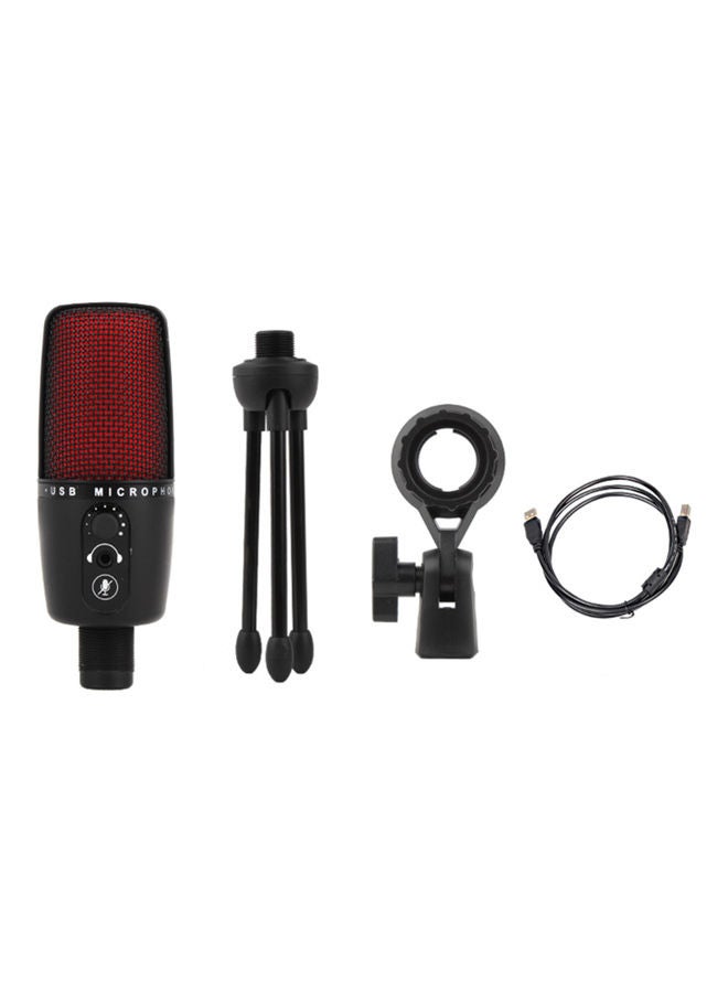 ماركة غير محددة - طقم ميكروفون للكمبيوتر بمنفذ USB أسود - Image 1